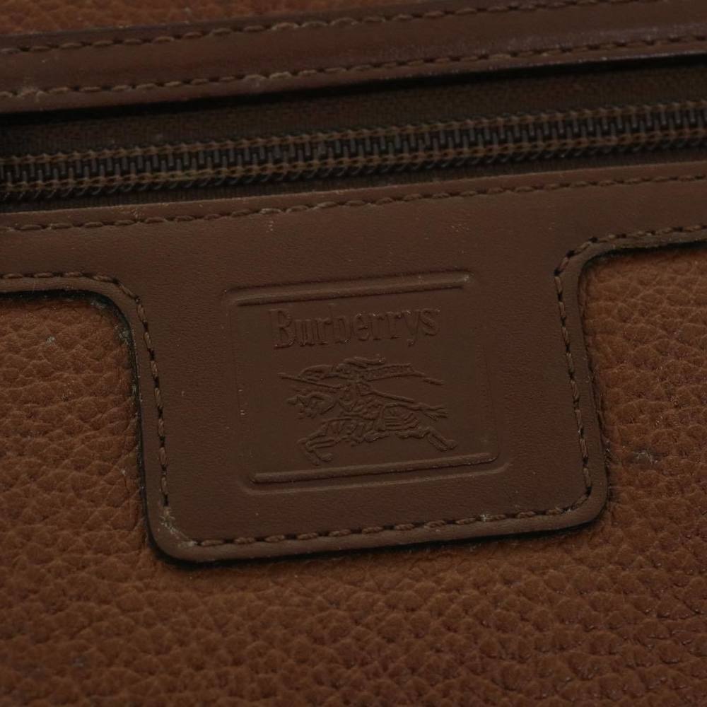 Burberrys Clutch Bag Leather Brown Auth 51663 - Picture 9 of 16